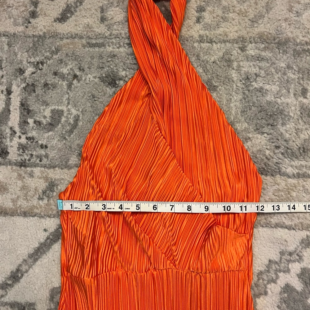 Elegant Orange Halter Dress - Size 2 - Picture 5 of 8